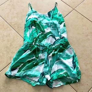 OLD NAVY GREEN BANANA LEAF ROMPER